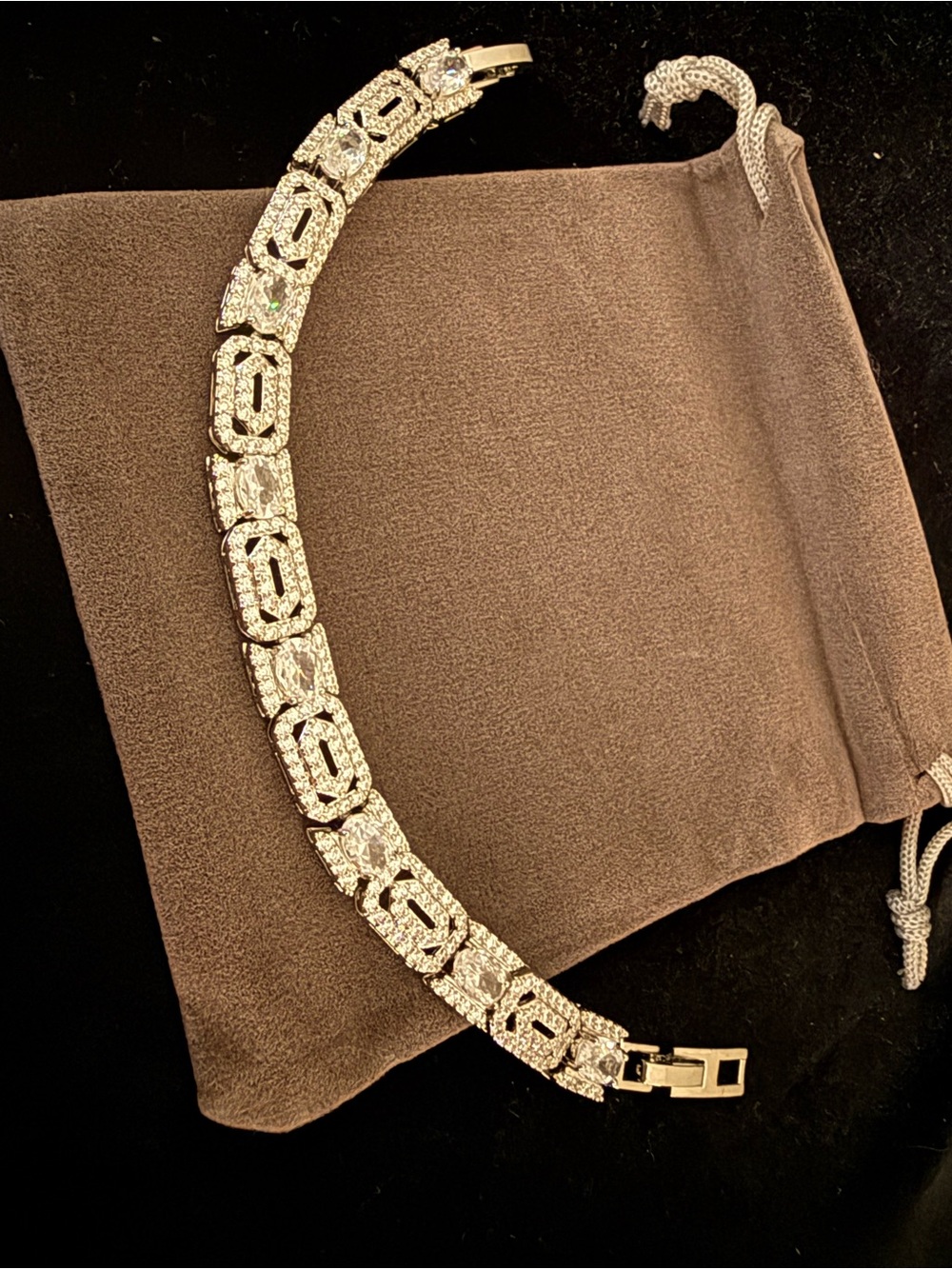 Classic Silver tennis style diamond Bracelet - Women's Jewelry